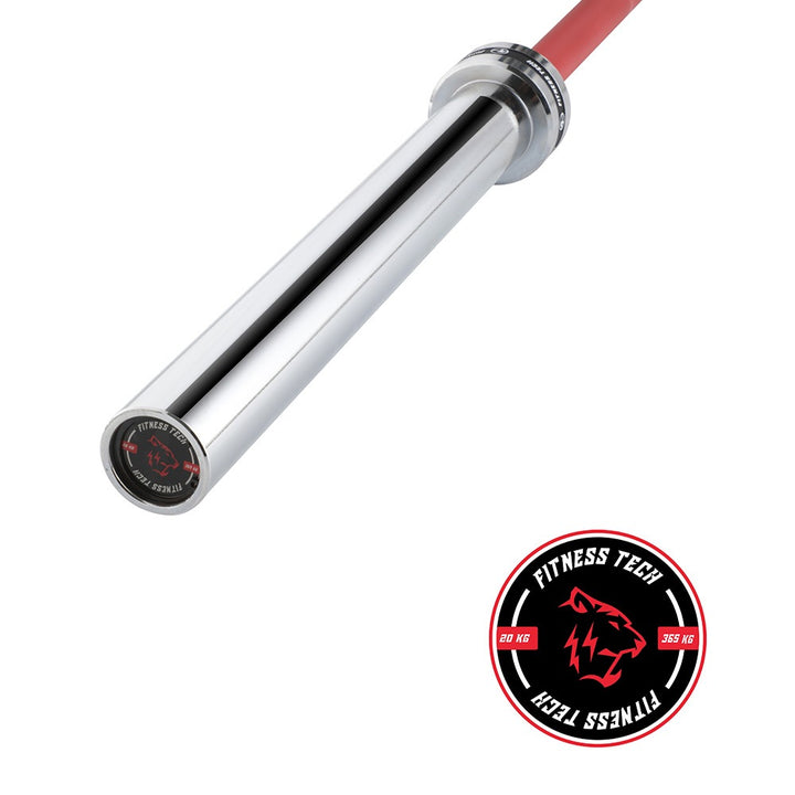 Barra Olímpica Roja 2.2m x 50mm - 4 Rodamientos (365 kg)