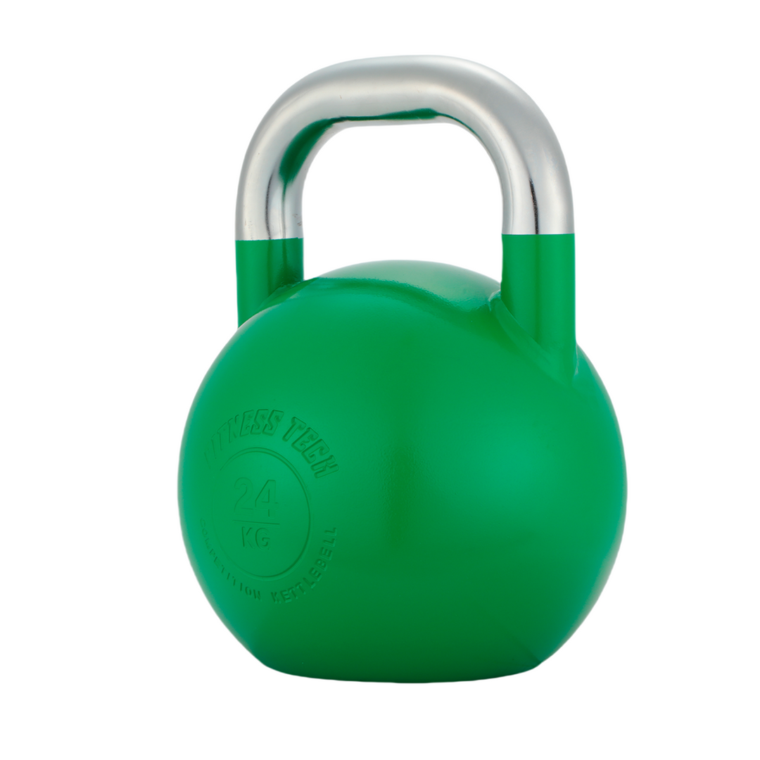 Pack Kettlebells de competición - Pesas Rusas 4-24 kg + rack Fitness Tech