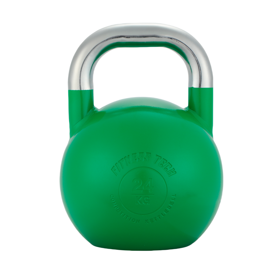 Pack Kettlebells de competición - Pesas Rusas 4-24 kg + rack Fitness Tech