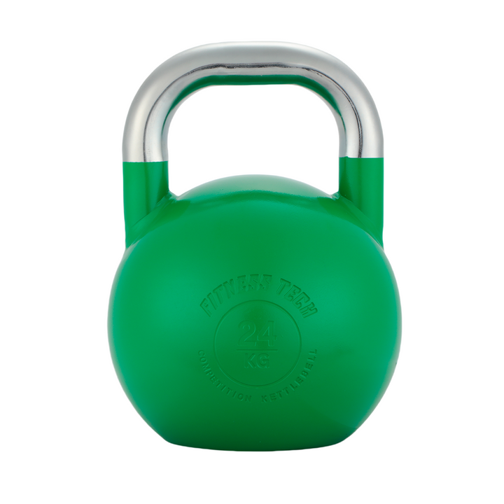 Pack Kettlebells de competición - Pesas Rusas 4-24 kg + rack Fitness Tech