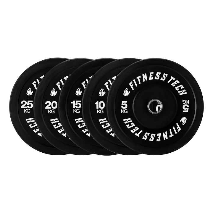 Set 150kg Black Bumper Plate Alta Resistencia
