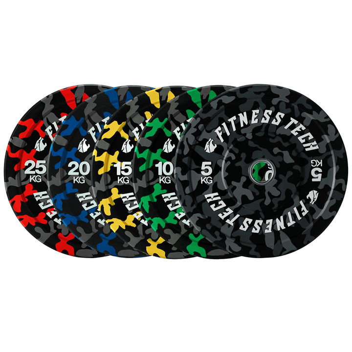 Disco Bumper Plate Camuflaje Flecks Alta Resistencia - Fitness Tech