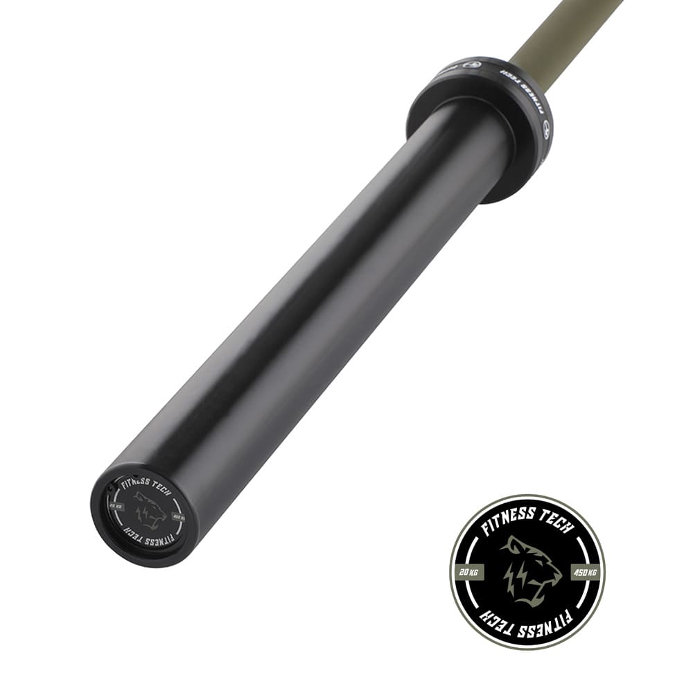 Barra olímpica verde 220 cm x 50 mm 8 rodamientos