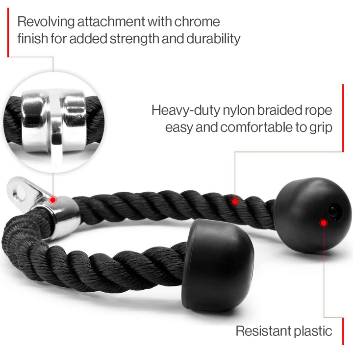 Cuerda tríceps trenzada 70cm