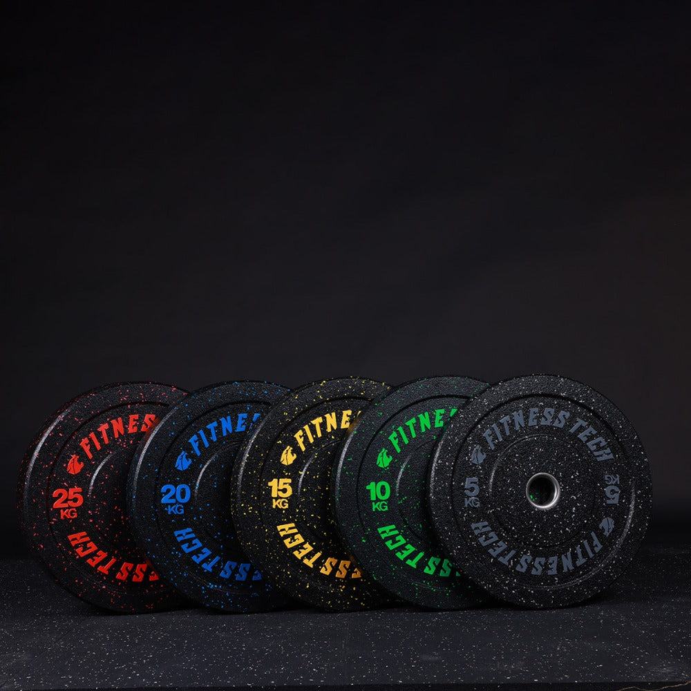 Set 150kg Bumper Plate Alta Resistencia Hi Temp Fleck de 5kg a 25kg
