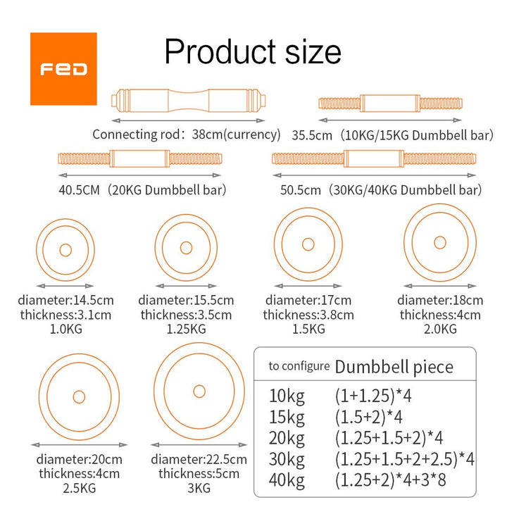 Juego de Mancuernas 6 en 1 Xiaomi-FED - Fitness Tech