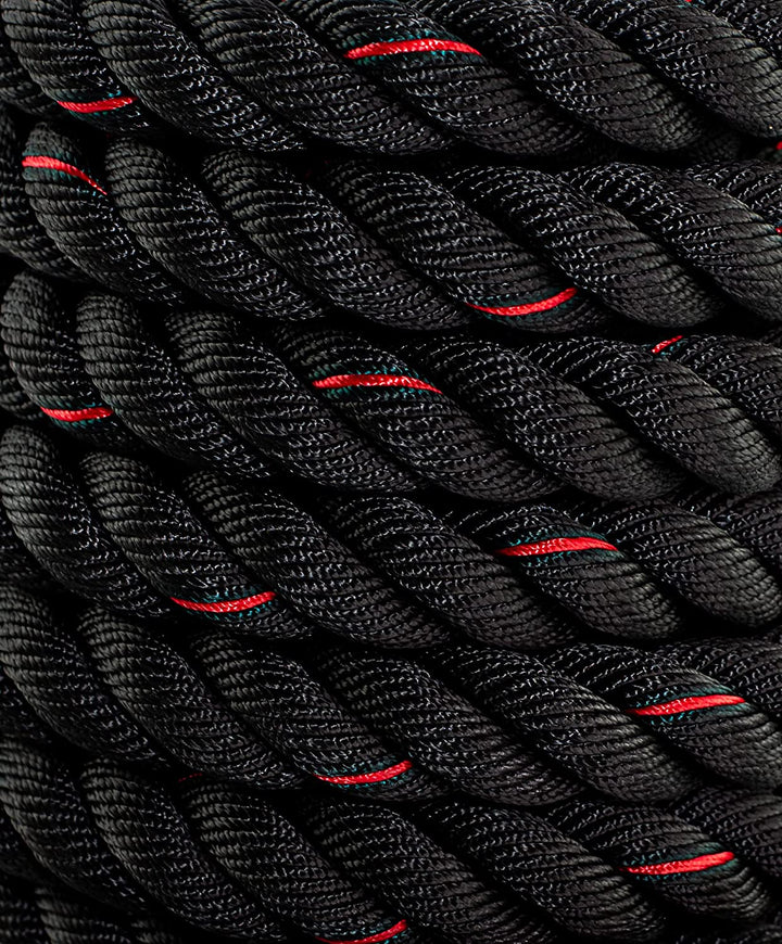 Cuerda Combate Crossfit 12Mx50MM Negra y Roja - Fitness Tech