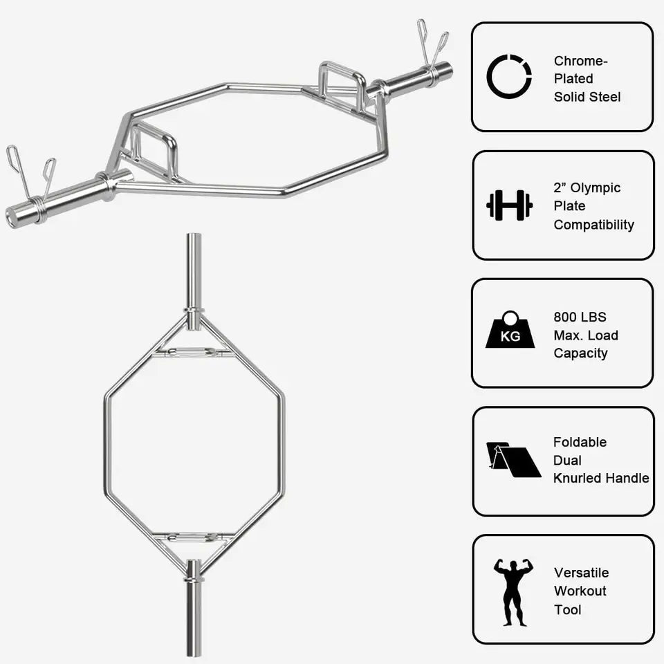 Barra Olímpica Hexagonal Squat Bar 50mm 700 LBS / 320kg - Fitness Tech